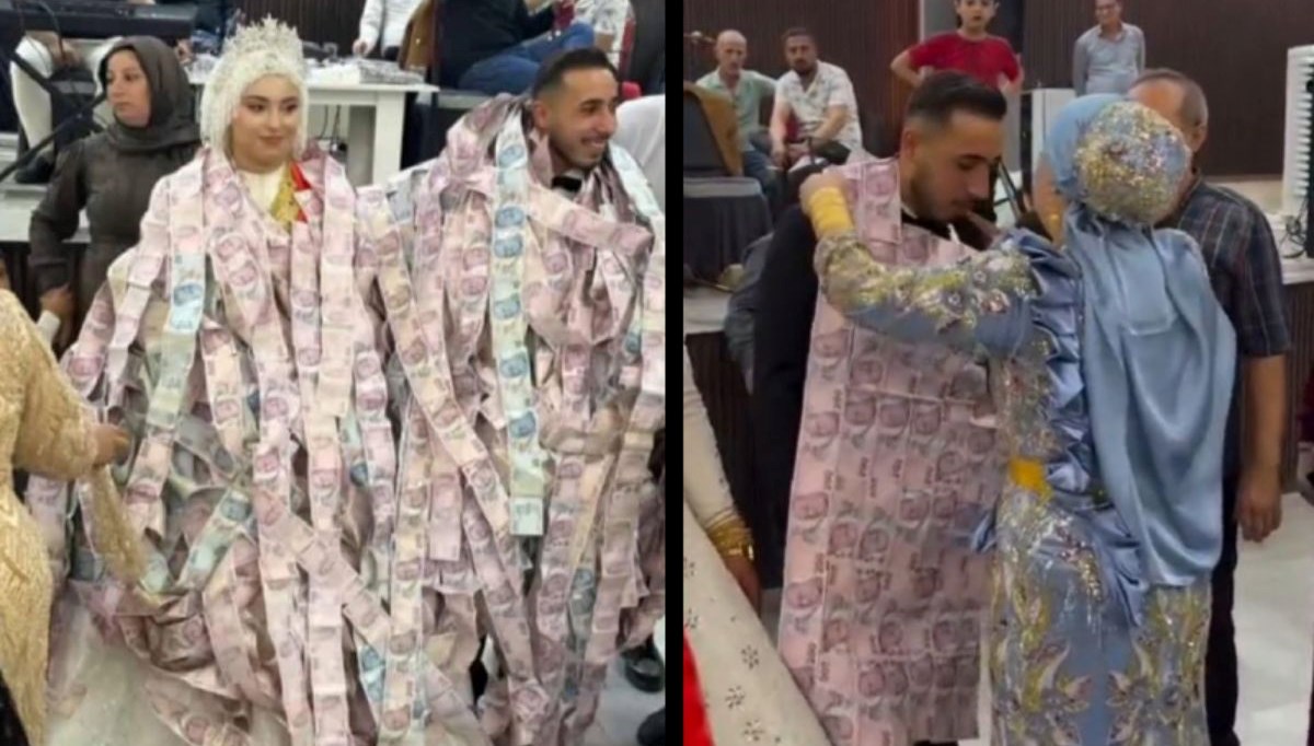 mardinde ilginc taki toreni damada banknotlardan olusan yelek giydirildi 5Q6PLSl8